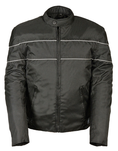 TN1006 - MENS SCOOTER STYLE TEXTILE JACKET REFLECTIVE STRIPES