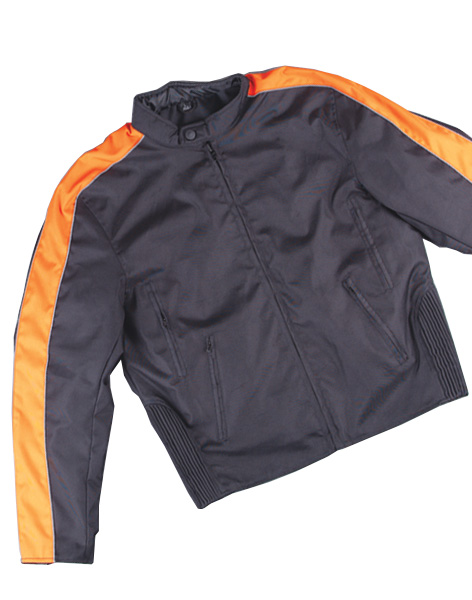 TN1011-Orange - MENS SCOOTER STYLE TEXTILE JACKET ORANGE SIDE S