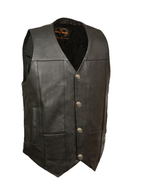 TN1067 - MENS NAKED LEATHER BUFFALO SNAPS VEST