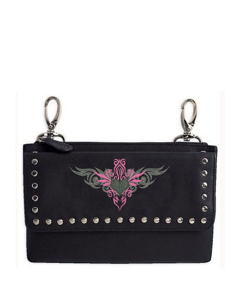 2156.22 - Clip Bag with Embroidered Tribal Heart Design