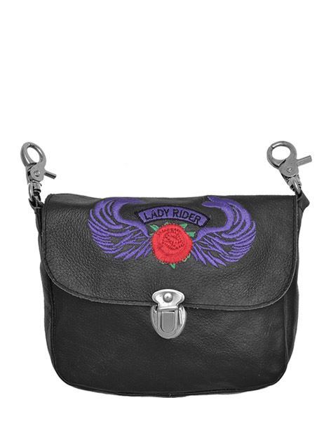 2199PUR - Black Purple Lady Rider Belt Bag