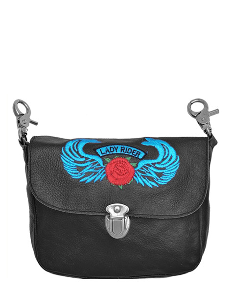 2199TURQ - Black Turquoise Lady Rider Belt Bag