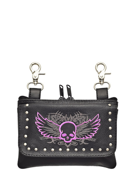 2275PURP - Skull Wings Belt Bag