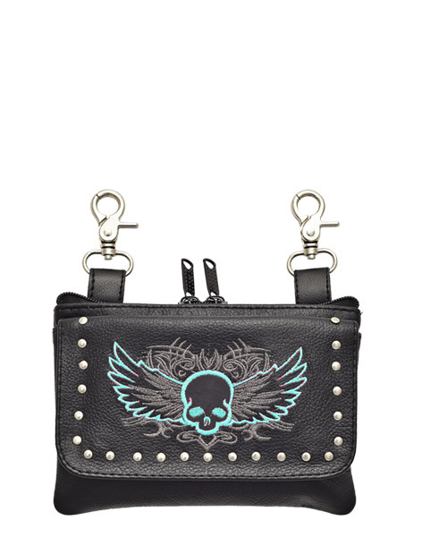 2275TURQ - Skull Wings Belt Bag