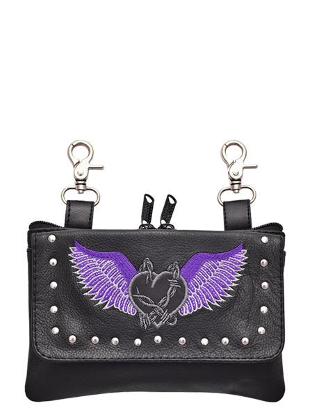 2278PUR - Purple Wings Heart Belt Bag