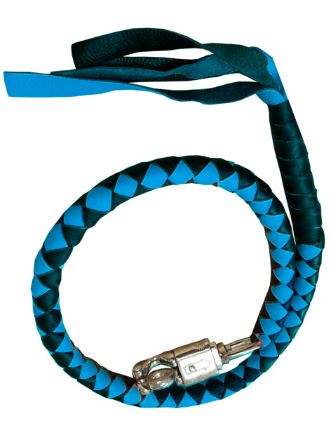 2300BBLUE - Black Blue Biker Leather Get Back Whip