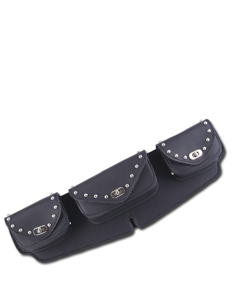 5091 -  TRIPLE POCKET PVC STUDDED WINDSHIELD BAG