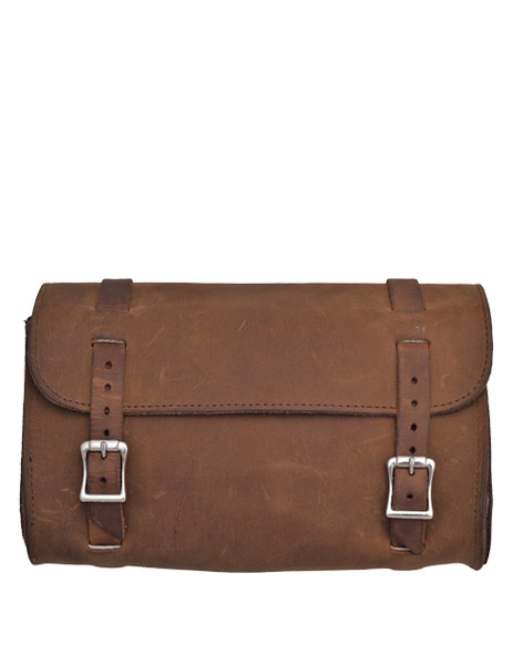 5109 - 2 STRAPS BROWN LEATHER TOOLS BAG