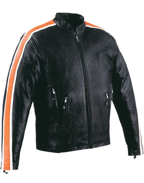 968 - Leather Jacket Orange Stripe