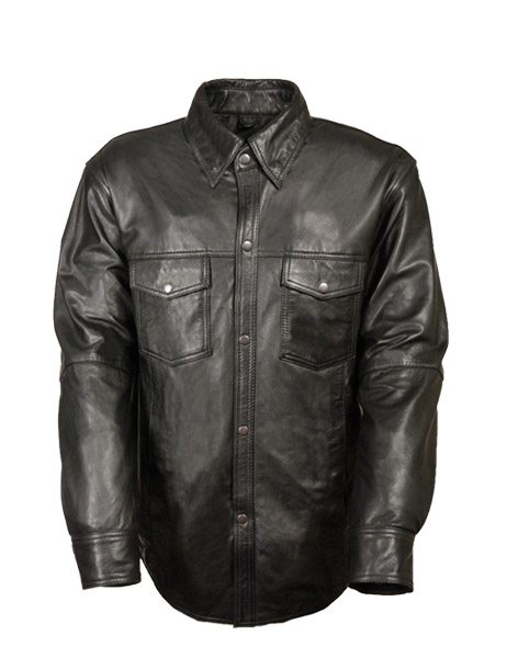 TN982 - MENS LIGHTWEIGHT BROWN LEATHER SHIRT