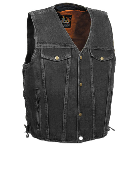 TN1085 - Men's Denim Style Pockets Vest Black