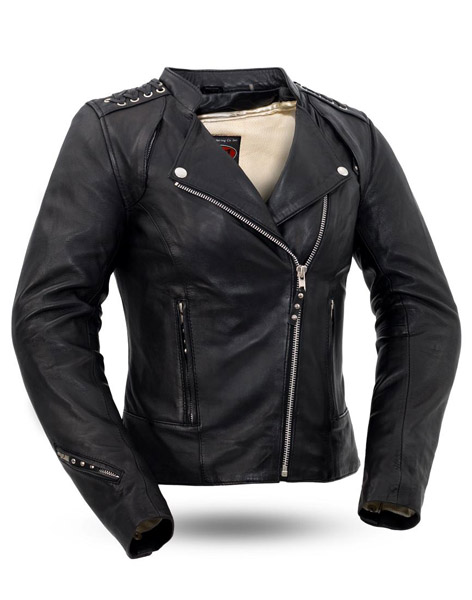 F191 - Women's BLACK WIDOW Asymmetrical zipper style jacket