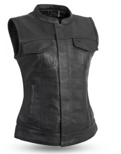 F516 - Women’s Ludlow Leather Motorcycle Vest