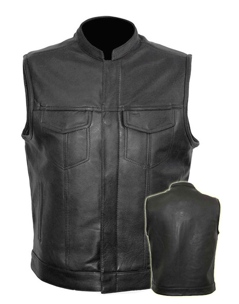 F689 - MEN’S OPEN NECK SNAP/ZIP FRONT CLUB STYLE VEST