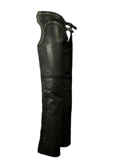 F750 - First MFG Women's Low Rise Black Leather Chaps