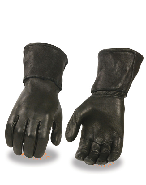 G317 - MEN’S DEERSKIN LEATHER THERMAL LINED GAUNTLET GLOVE W/ WI