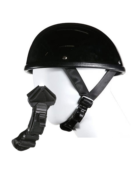 TND405 - EZ Rider Novelty Shiny Black Helmet With Q-Release