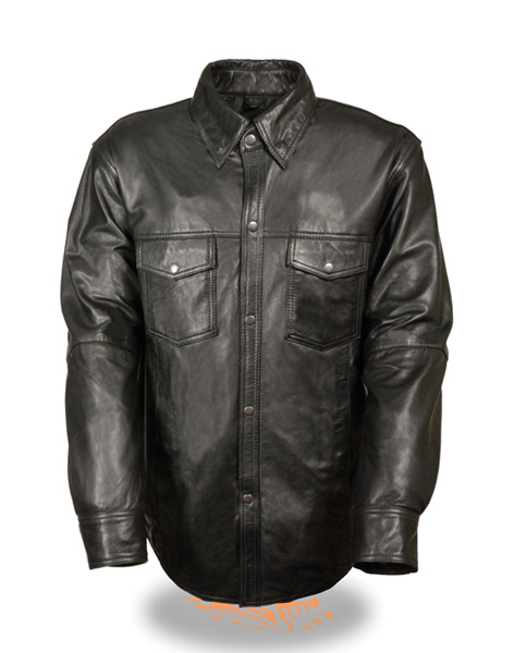 TN980 - MEN’S LIGHTWEIGHT LEATHER SHIRT GUN POCKET