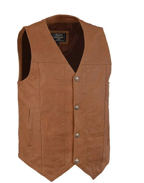 LKM3702 - Men's Western Style Vest With Buffalo Snaps