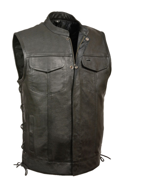 LKM3712 - MEN’S SIDE LACE SNAP/ZIP FRONT CLUB STYLE VEST