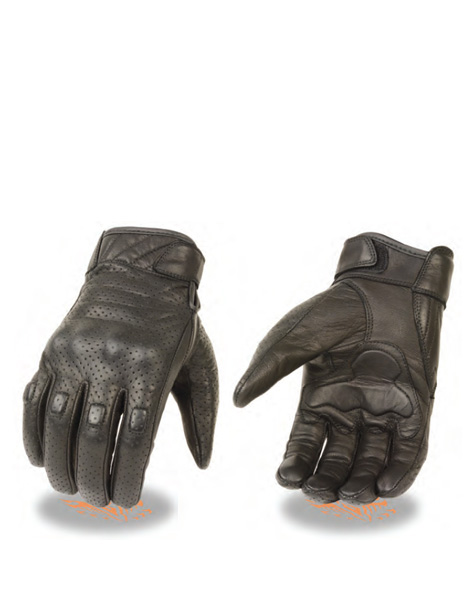 MG7500 - MEN’S PREMIUM LEATHER PERFORATED CRUISER GLOVES W/ GEL