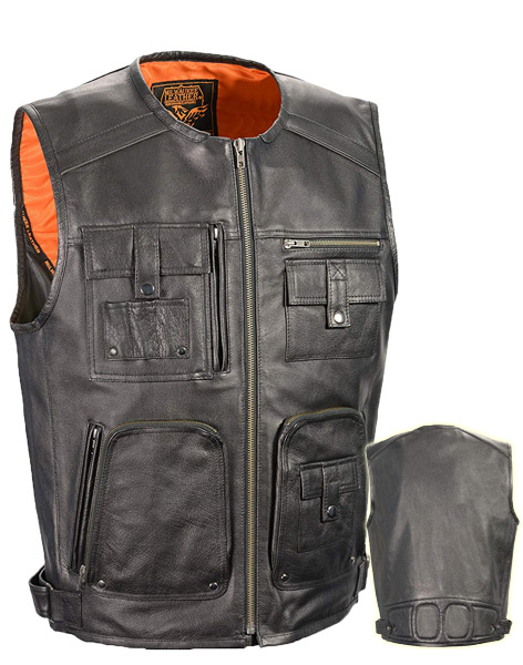 MLM3580 - Men's Fisherman Leather Vest