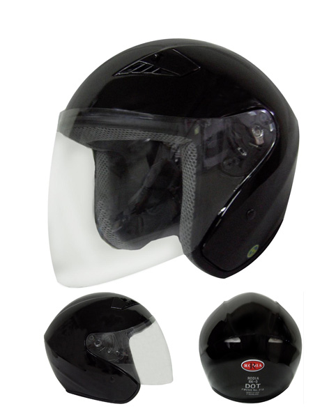 RK5 Flip Shield Open Face Half Helmet Black