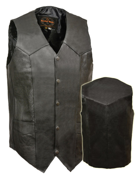 SH1310T - MEN’S CLASSIC SNAP FRONT BIKER TALL VEST