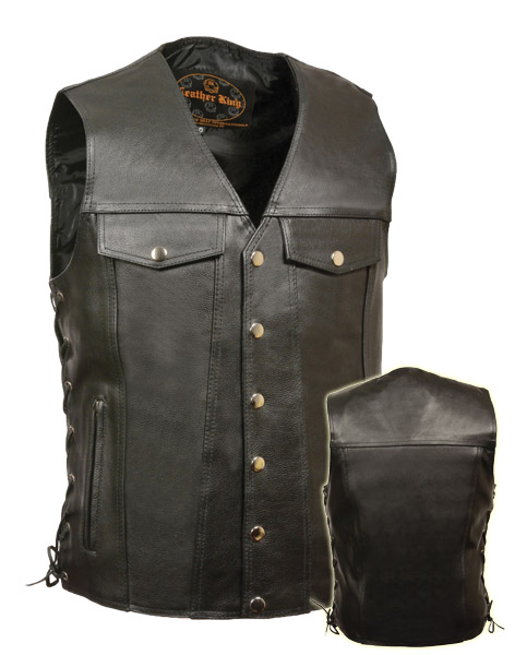 SH1360 - MEN’S DENIM POCKET SIDE LACE VEST