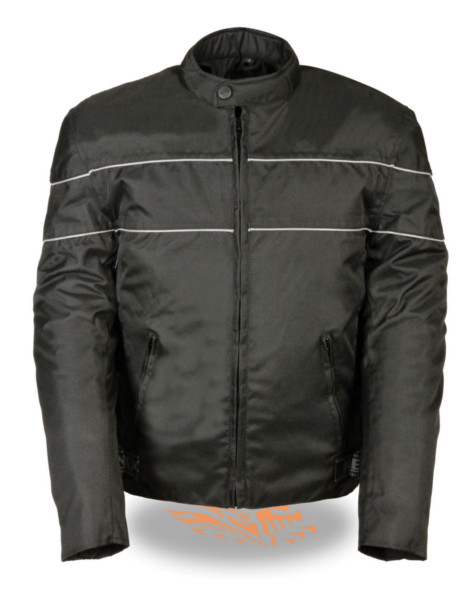 SH212102 - MEN’S SCOOTER STYLE TEXTILE JACKET W/ REFLECTIVE STRI