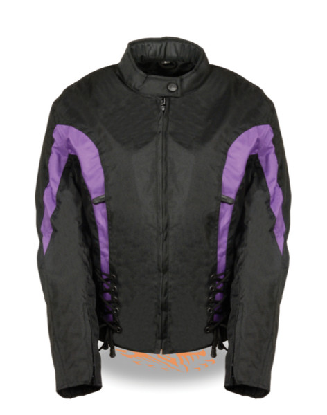 SH2188PURP - WOMEN'S TEXTILE JACKET W/ SIDE STRETCH & LACING