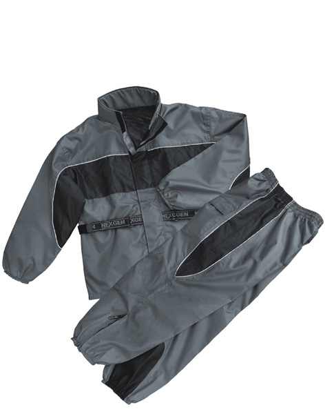 SH2216 - MEN’S BLACK & GRAY RAIN SUIT WATER RESITANT W/REFLECTIV