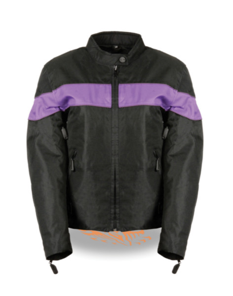 SH2261PURP - LADIES LIGHTWEIGHT TEXTILE JACKET W/ STRETCH & REFL