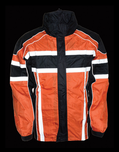 SH233102 - MEN’S BLACK & ORANGE RAIN SUIT