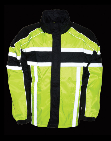 SH233113 - MEN’S BLACK & NEON GREEN RAIN SUIT