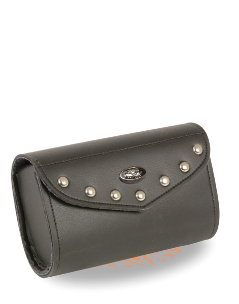 SH43901 - SMALL PVC STUDDED WINDSHIELD BAG W/ VELCRO CLOSURE