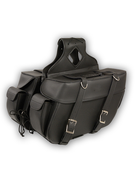 5014P - LARGE ZIP-OFF PVC THROW OVER PLAIN SADDLE BAG