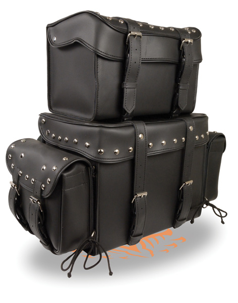 SH650 - LARGE FOUR PIECE STUDDED PVC TOURING