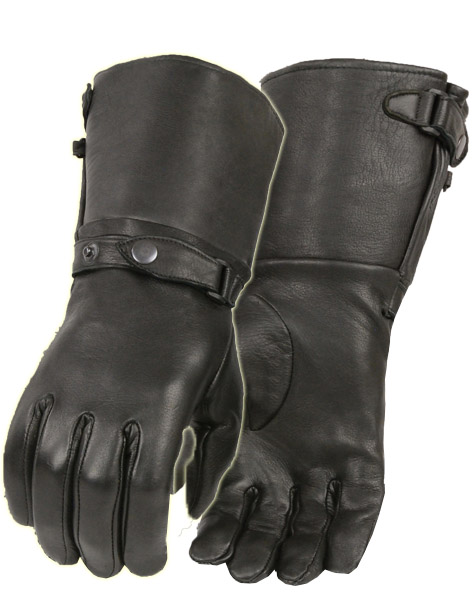 SH859 - Ladies Deerskin Thermal Lined Gauntlet Gloves Snap Wrist