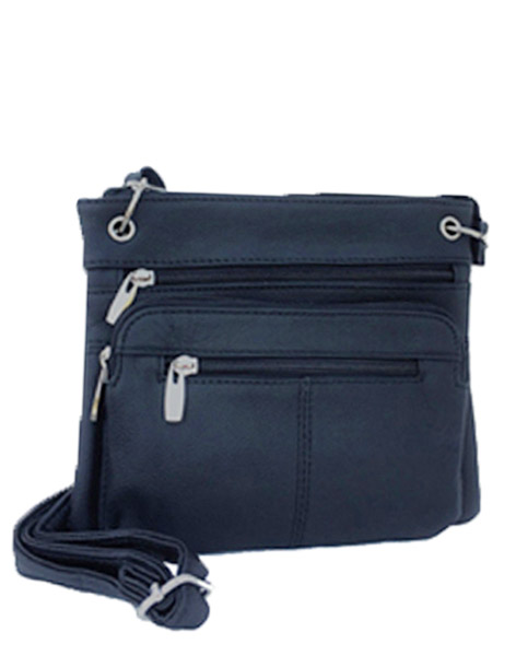 TN3008 - Black Leather Cross Body Purse