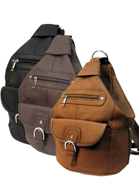 TN3611BRWN - Brown Leather Back Pack