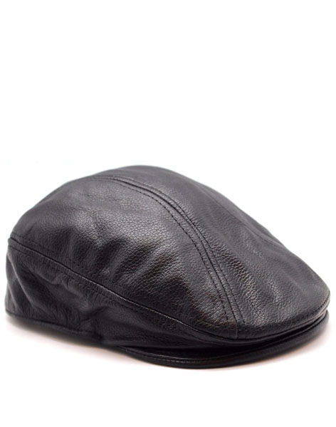 Men's Genuine Leather Ascot Cap