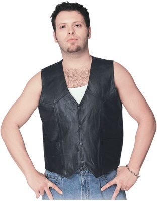 1020 - Men's Classic Leather Vest With Gun Pocket
