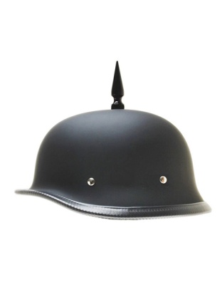 German Spike Novelty Helmet Flat Black SPIKE Half Helmet