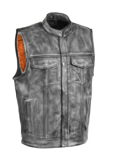 TN1070 - Men's Distressed Grey Club Style Vest